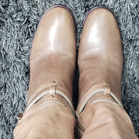 💫 Tory Burch: Musk Blair Logo Mid Heel Tall Leather Boots - Picture 6 of 14